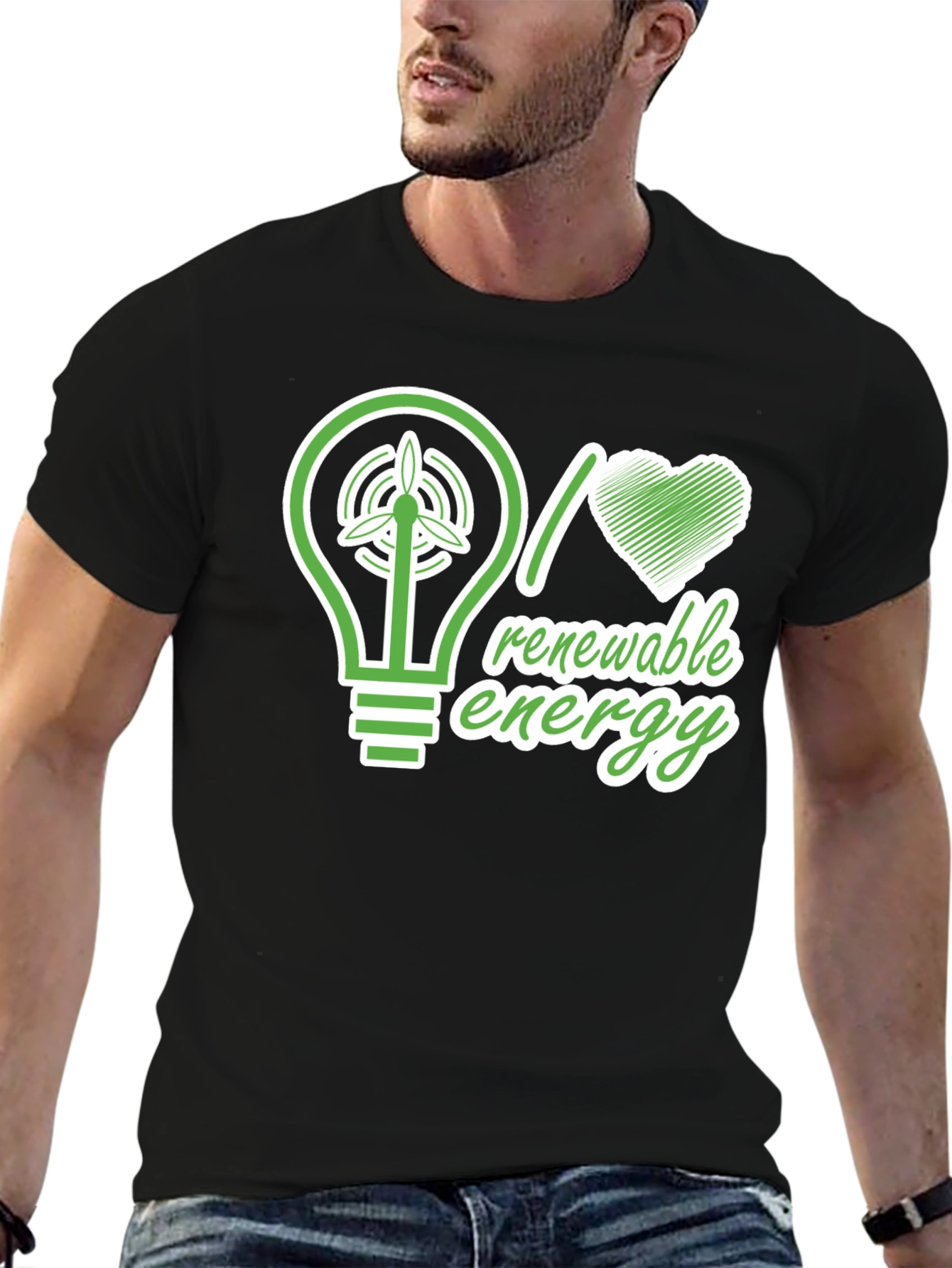 Renewable Energy Graphic T-Shirt - Eco-Friendly Design