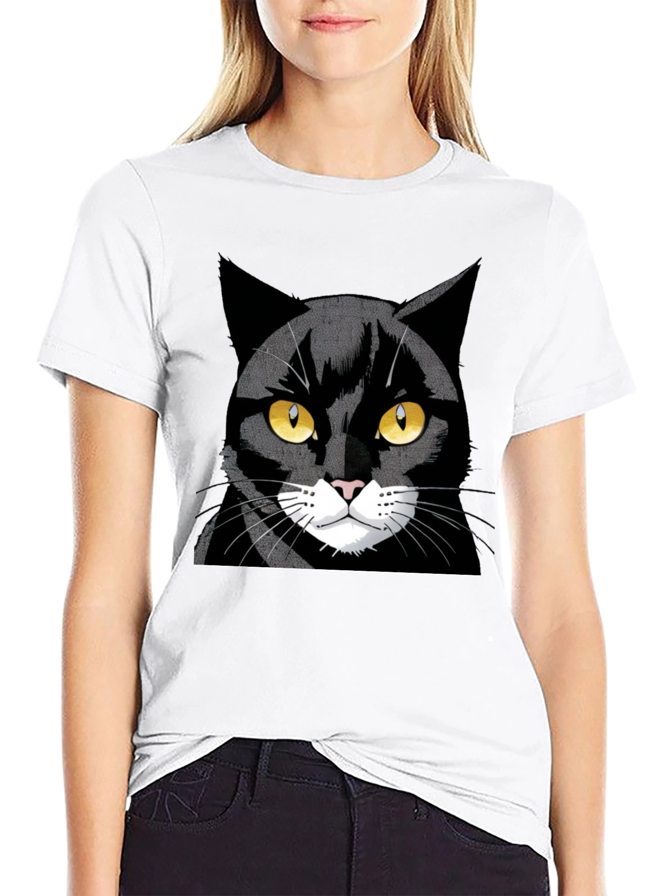 Cool Black Cat Graphic Tee