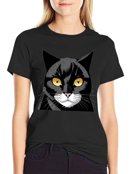 Cool Black Cat Graphic Tee