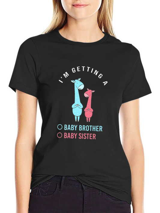 Baby Gender Reveal T-Shirt - Baby Brother or Sister