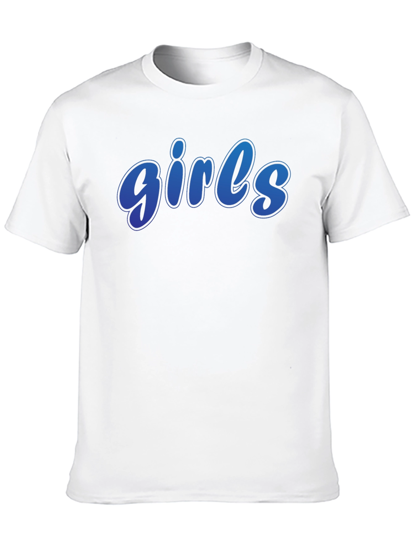 Mens Black T-Shirt with Gradient girls Graphic