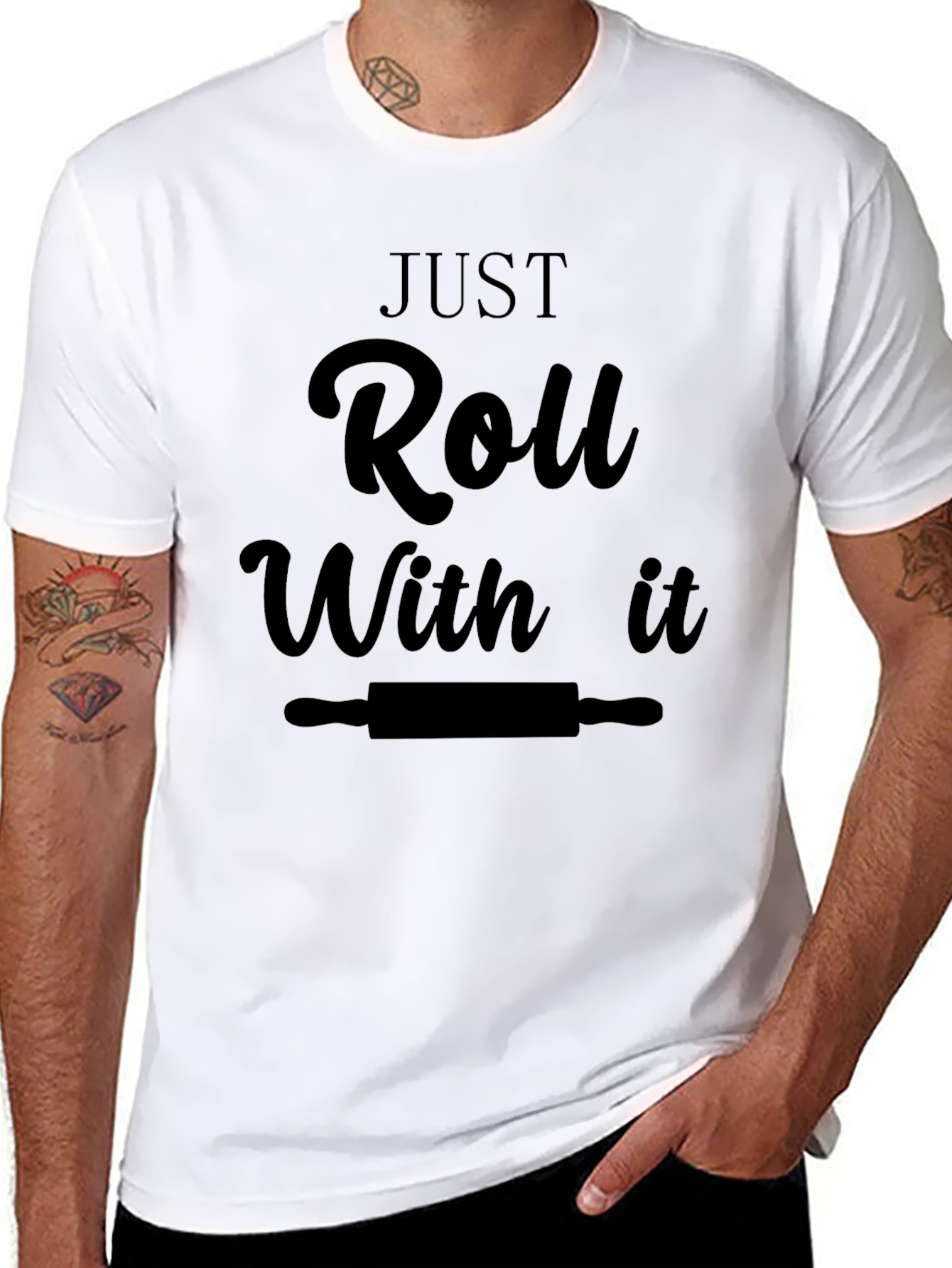 Just Roll With It Black T-Shirt
