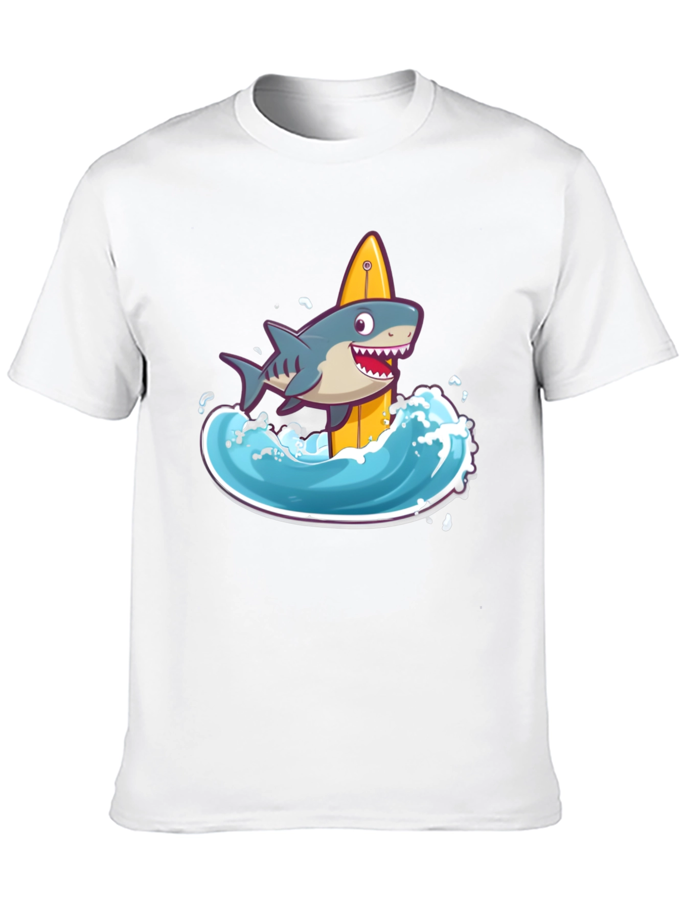 Surfing Shark Graphic Tee - Black
