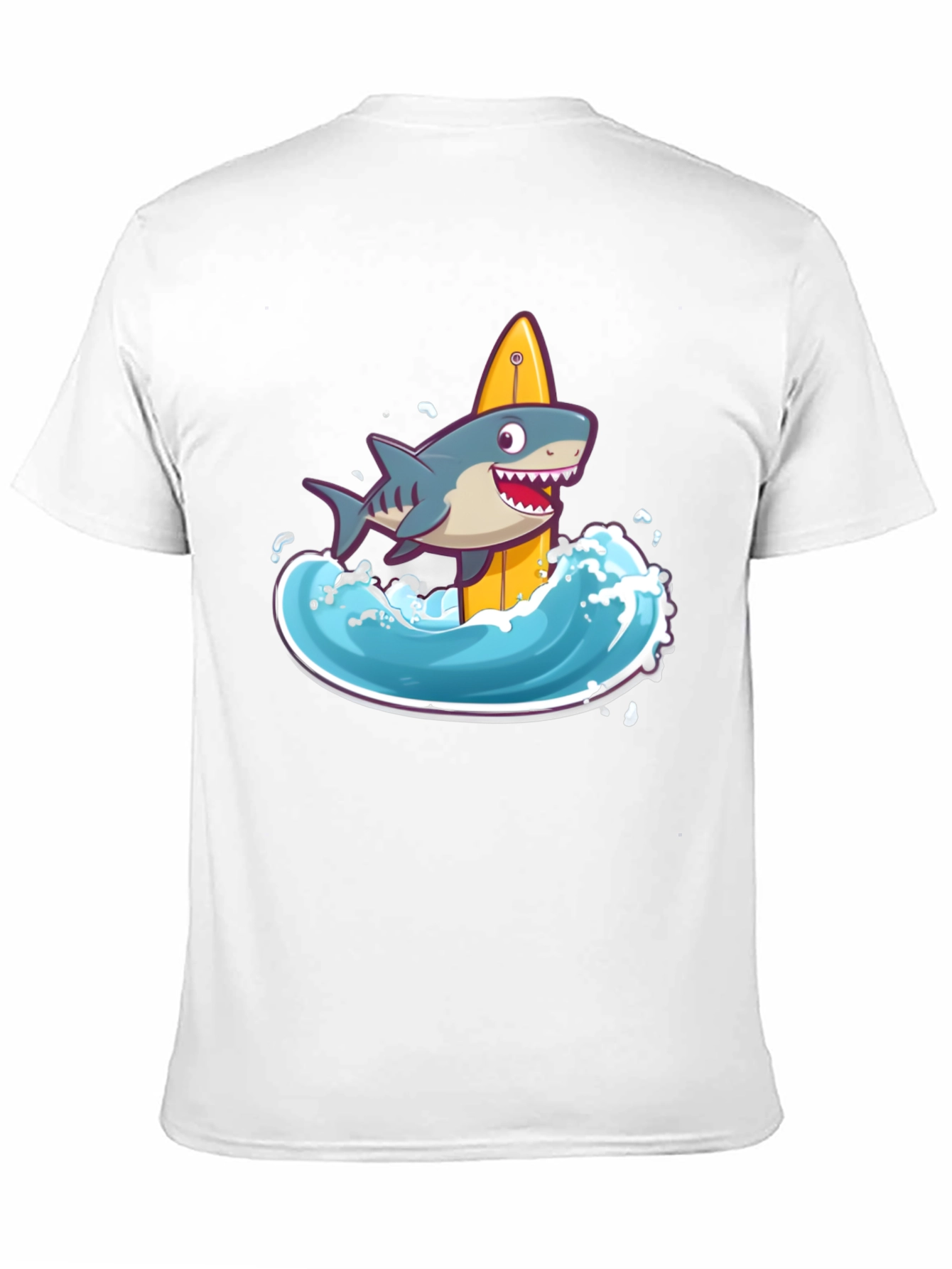 Surfing Shark Graphic Tee - Black