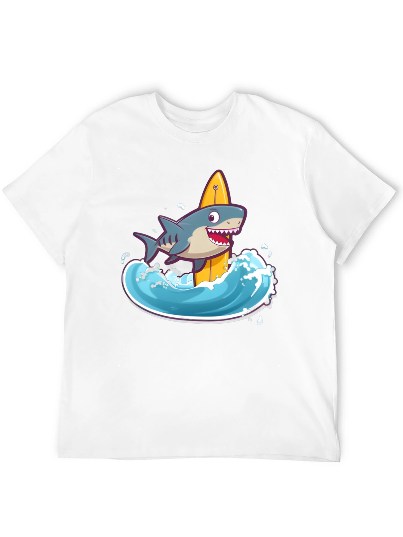 Surfing Shark Graphic Tee - Black
