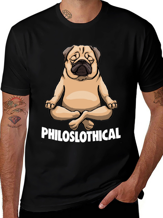 Philoslothical Pug T-Shirt - Yoga Meditation
