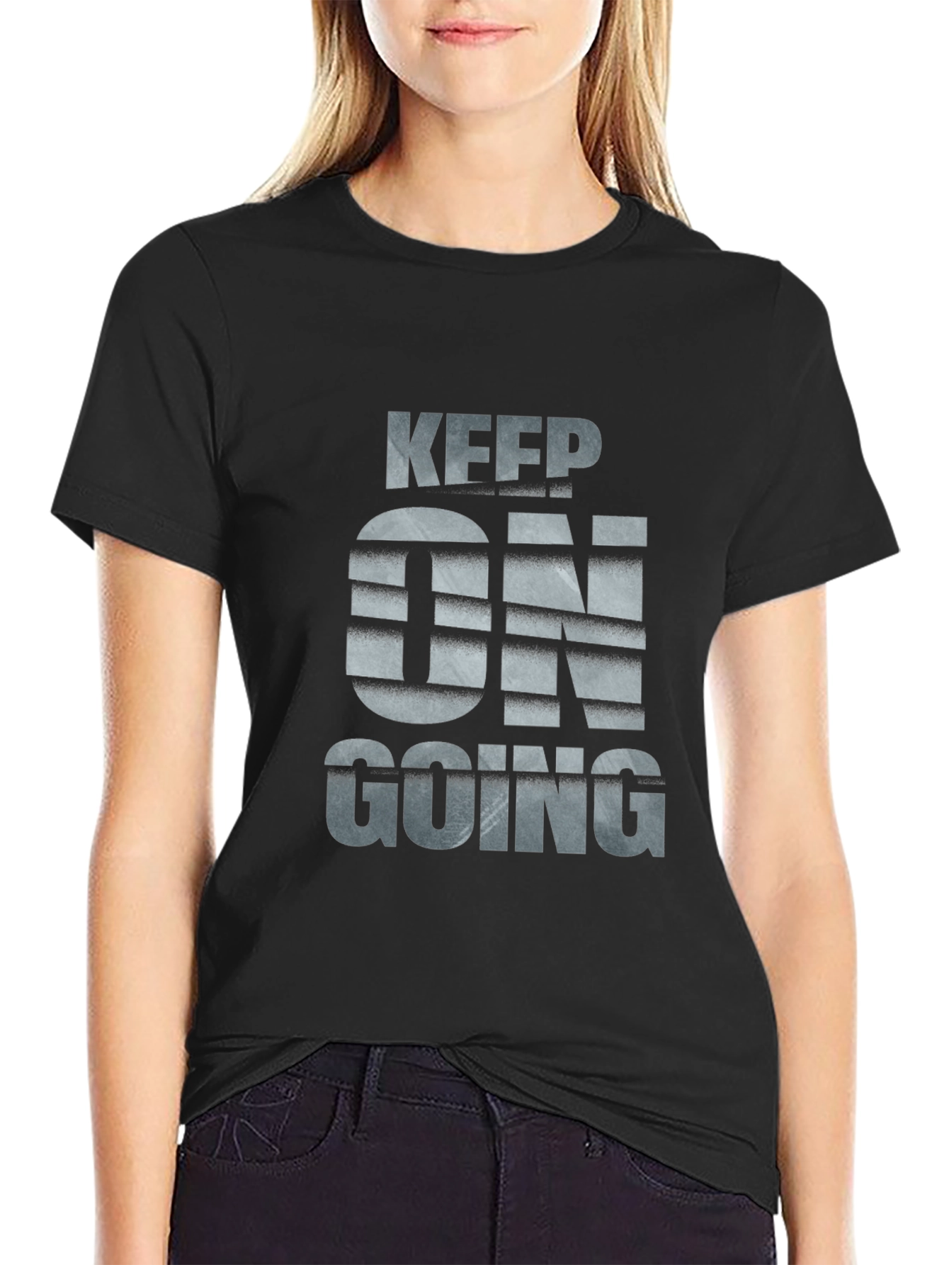 Keep On Going Black Graphic Tee