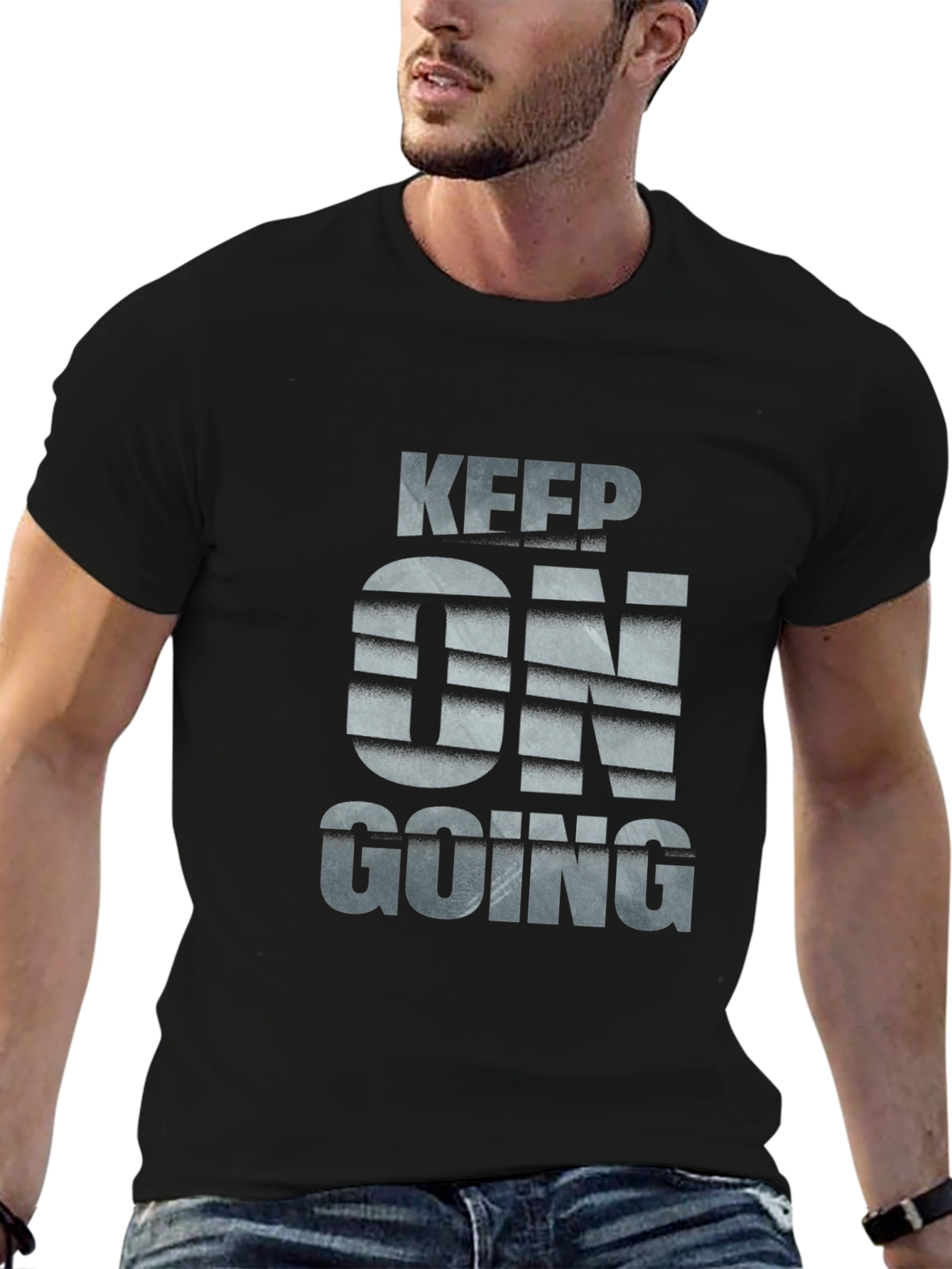 Keep On Going Black Graphic Tee