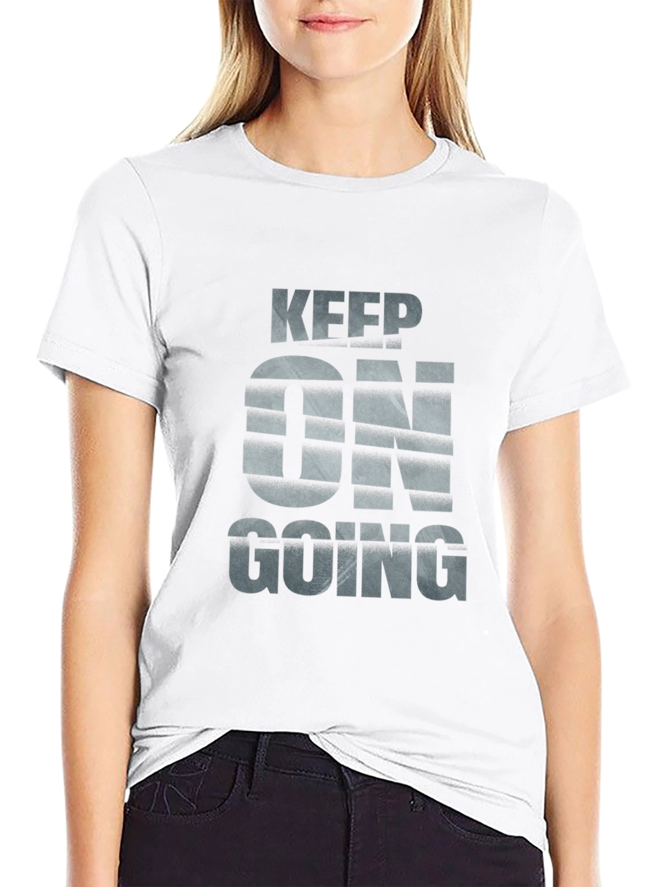 Keep On Going Black Graphic Tee