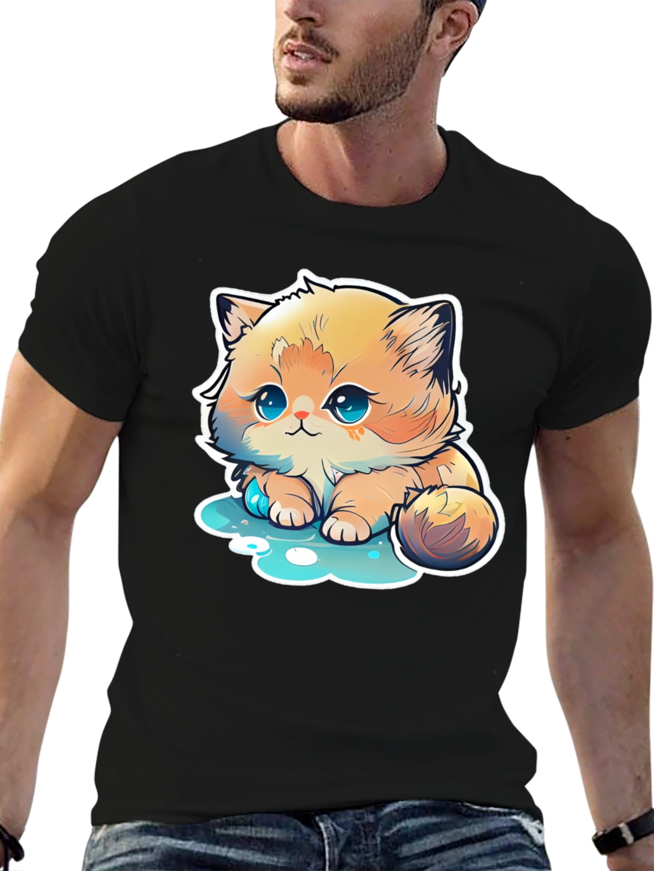 Cute Cartoon Kitten T-Shirt