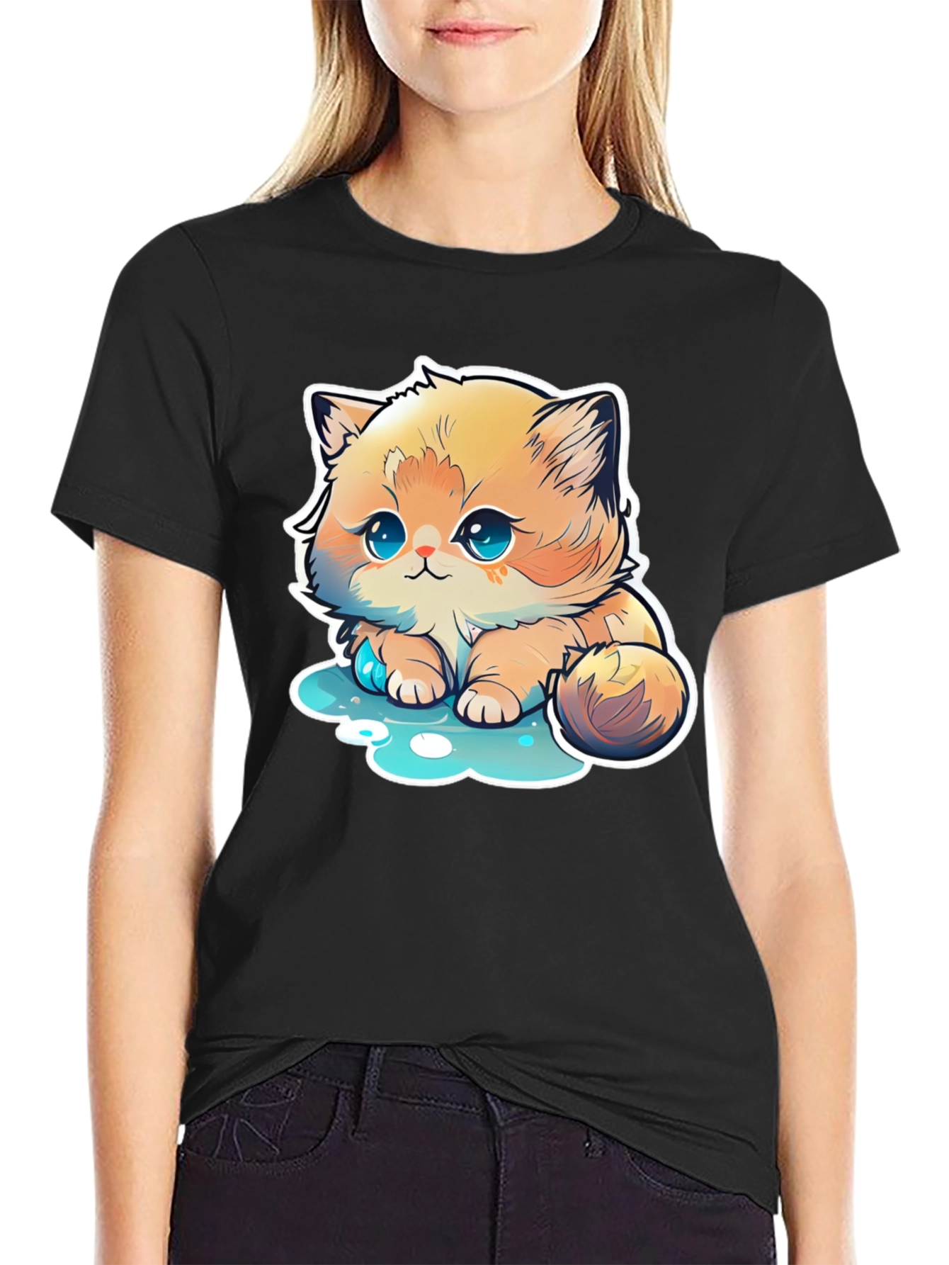 Cute Cartoon Kitten T-Shirt