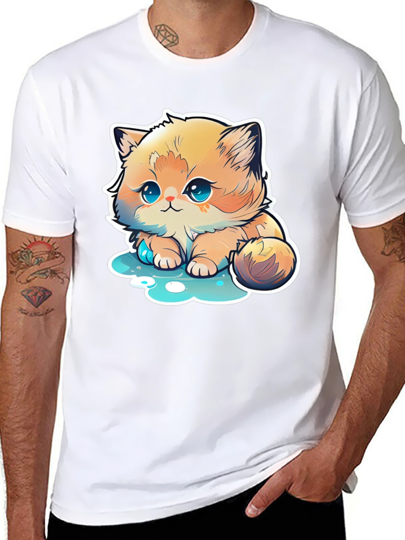 Cute Cartoon Kitten T-Shirt