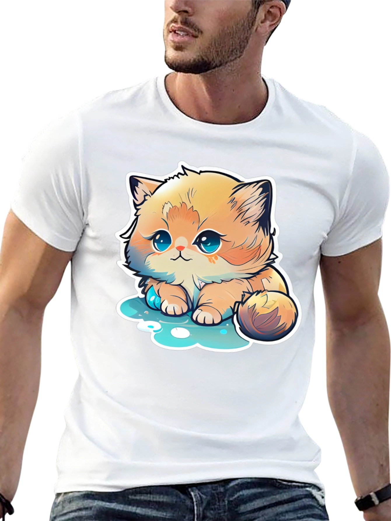 Cute Cartoon Kitten T-Shirt