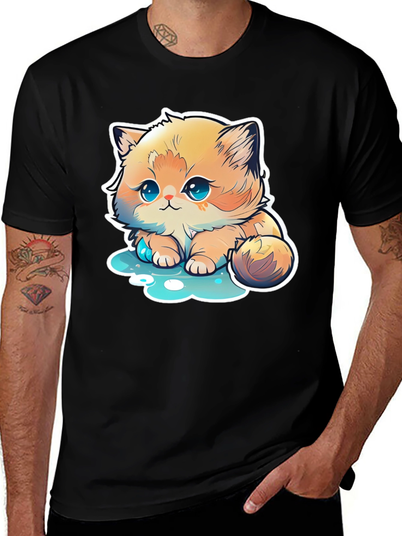Cute Cartoon Kitten T-Shirt
