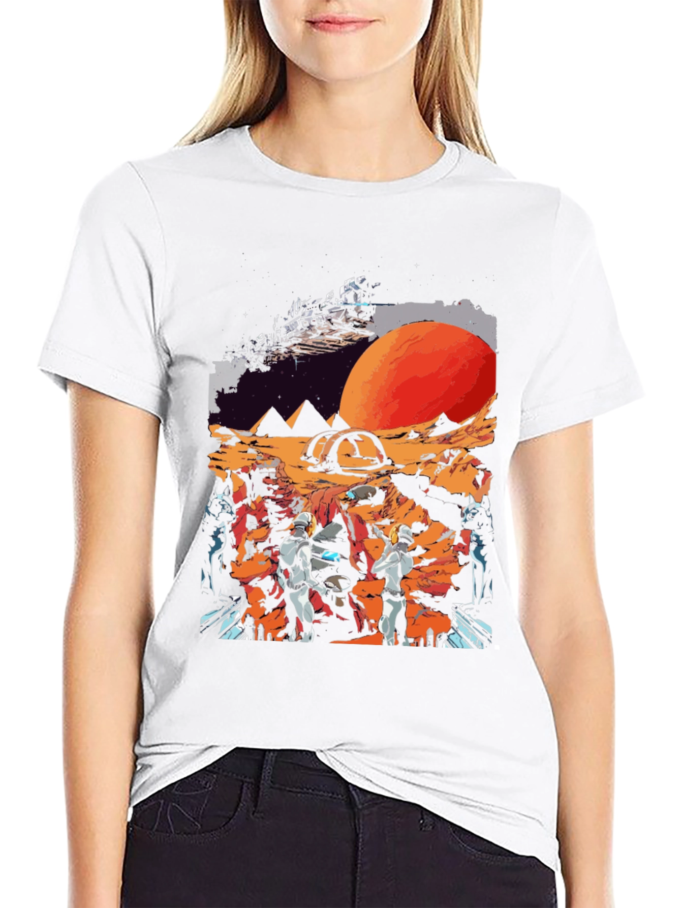 Sci-Fi Planet Graphic T-Shirt