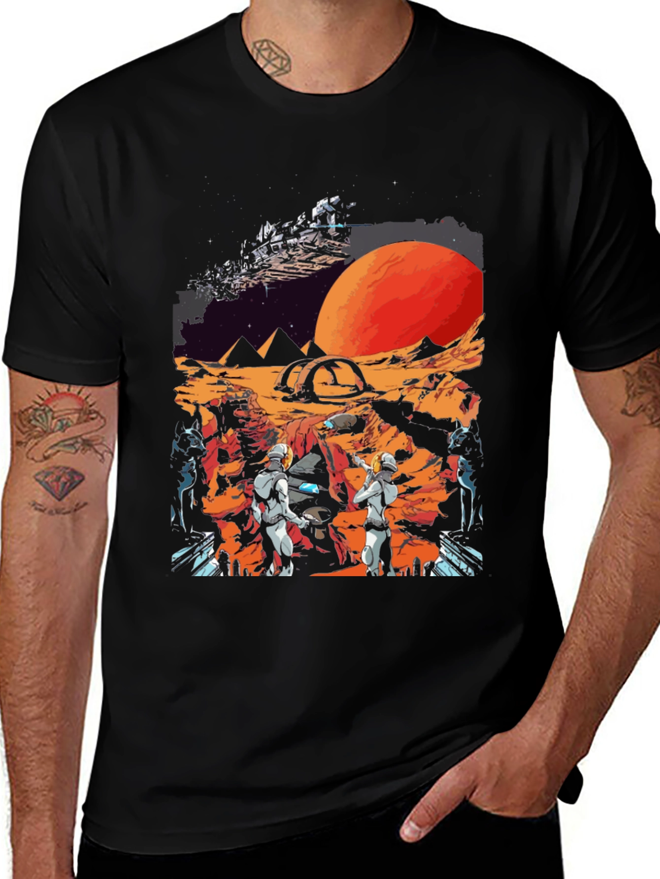 Sci-Fi Planet Graphic T-Shirt