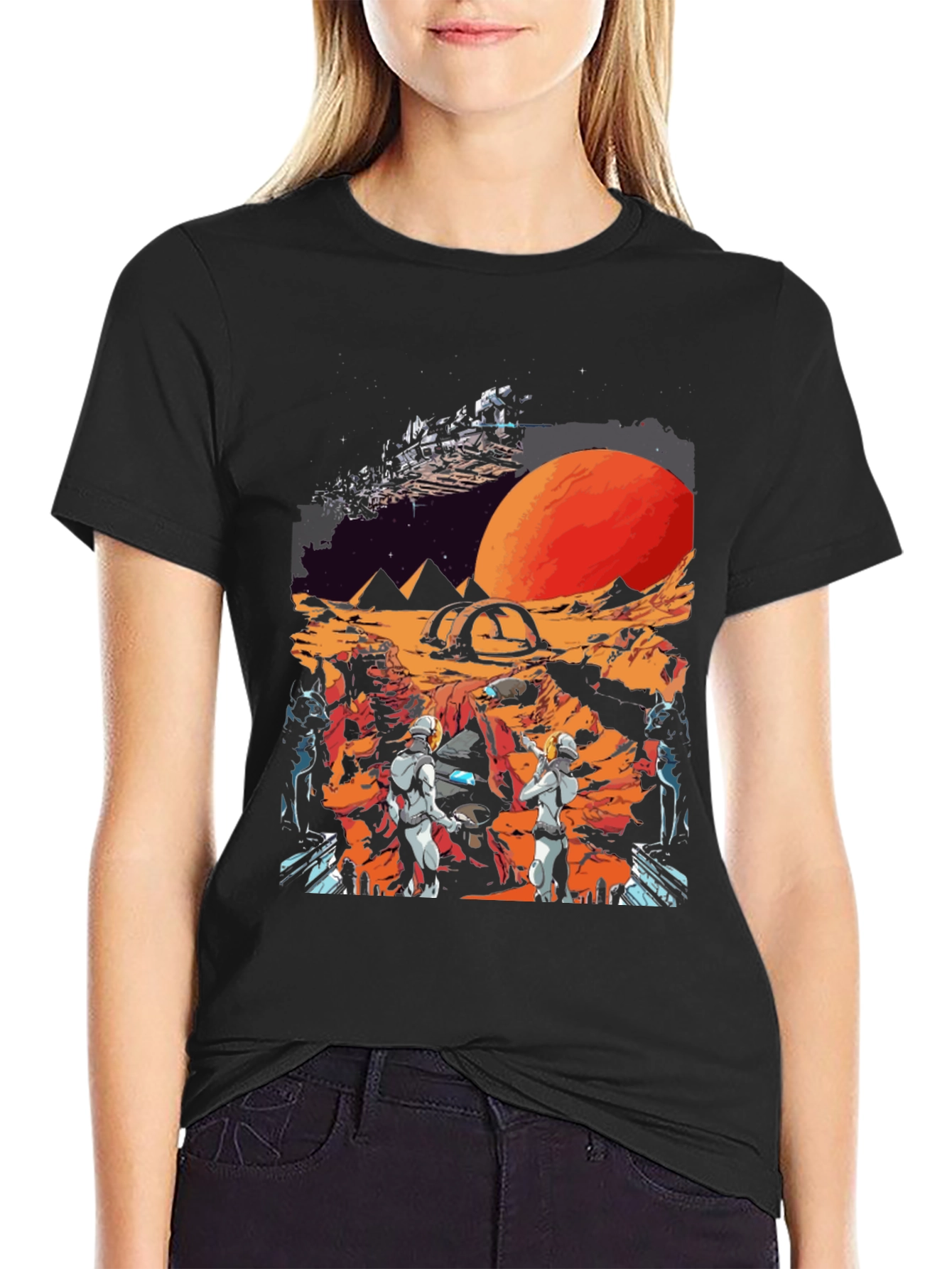 Sci-Fi Planet Graphic T-Shirt