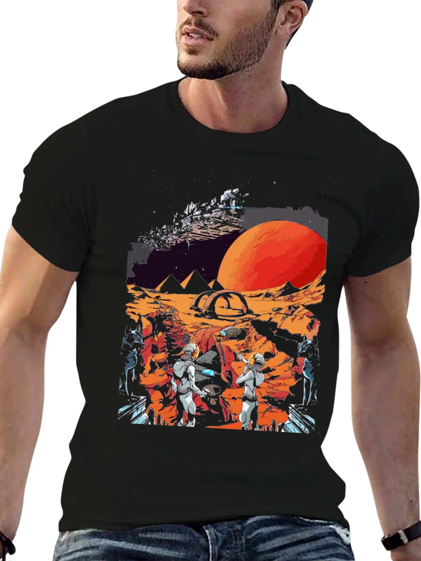 Sci-Fi Planet Graphic T-Shirt