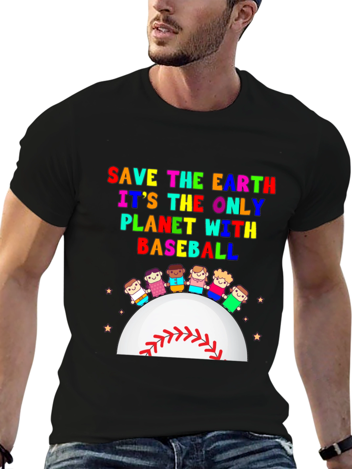 Save Earth Baseball Planet T-Shirt