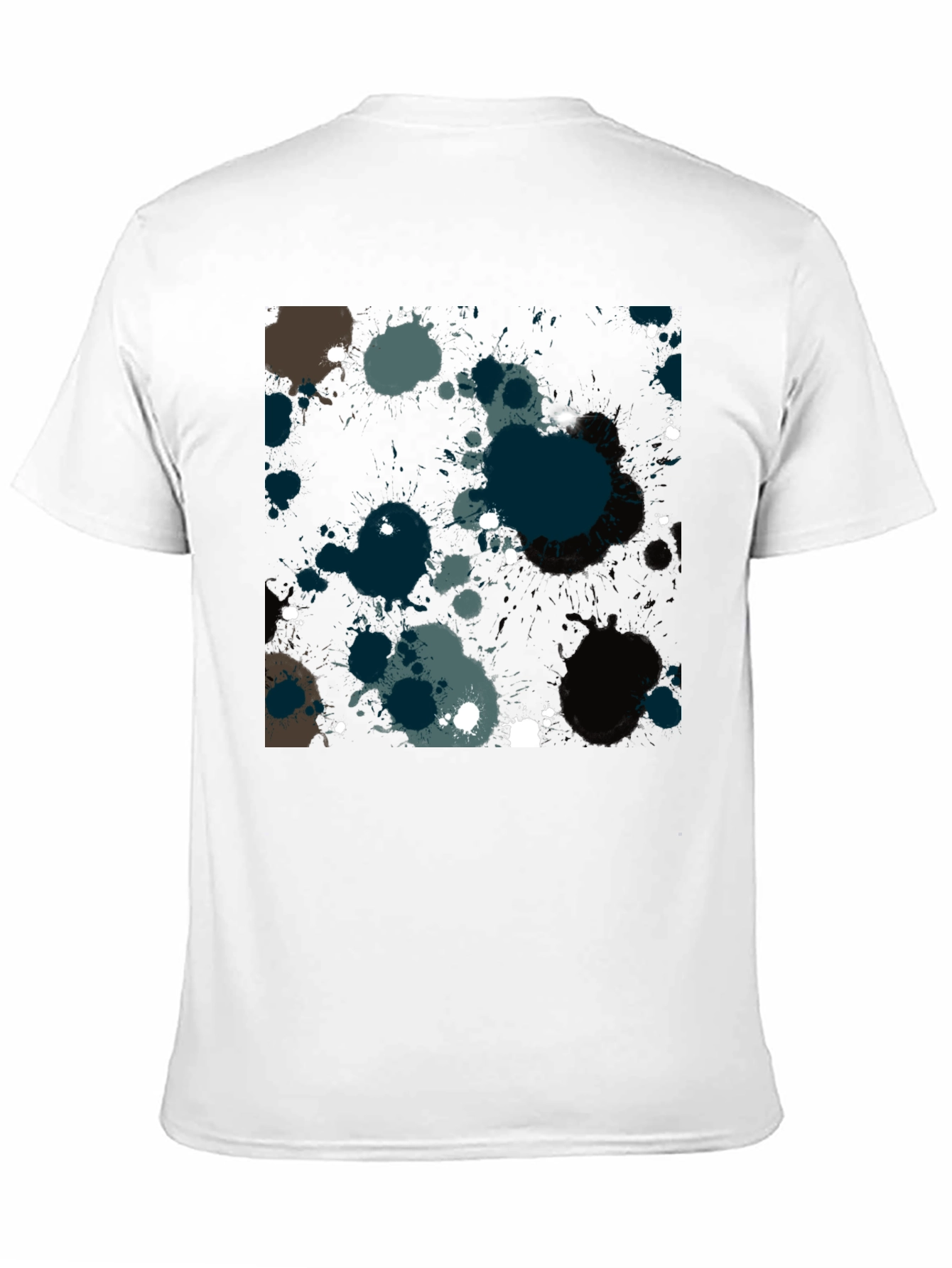 Mens Black Splatter Paint Graphic Tee