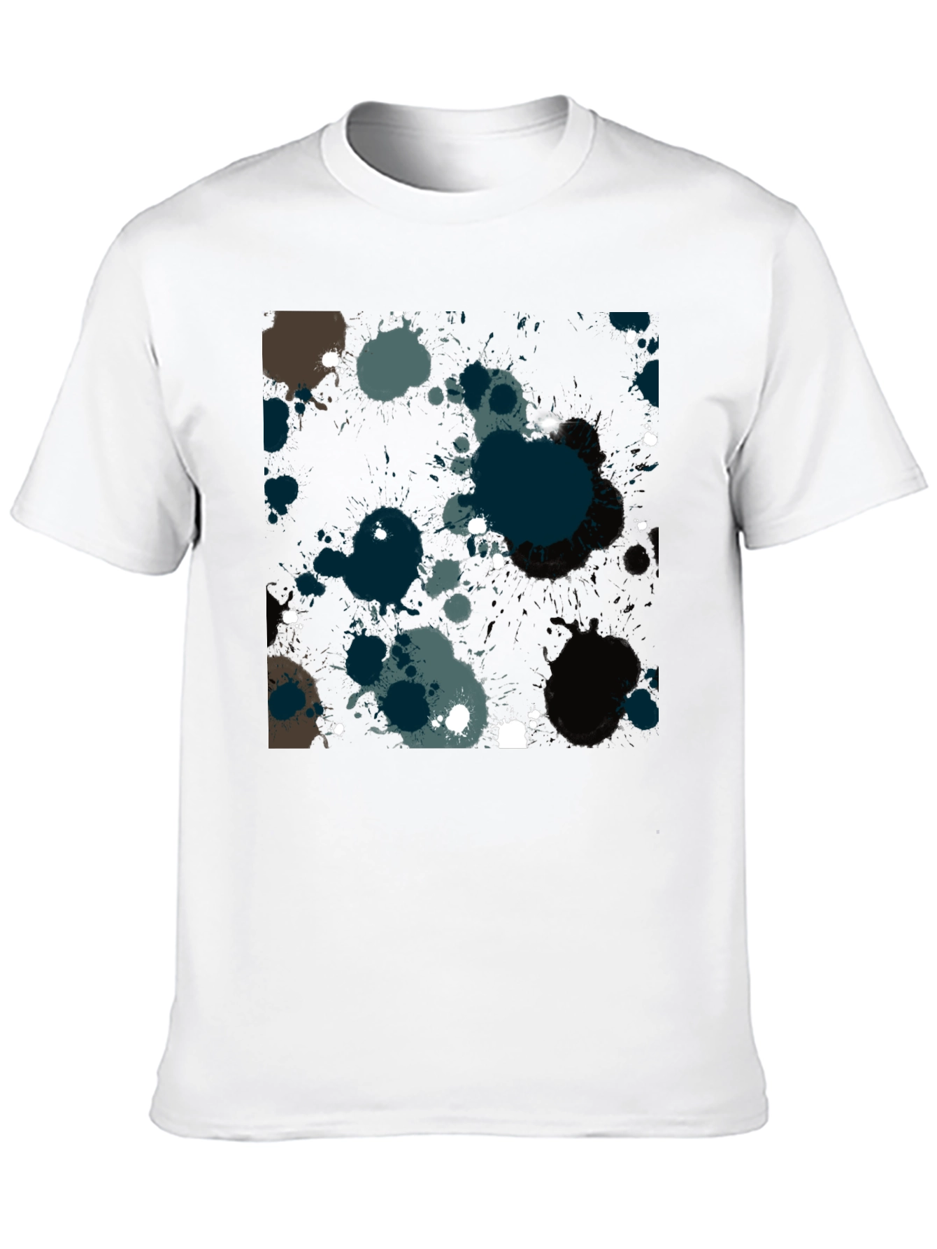 Mens Black Splatter Paint Graphic Tee