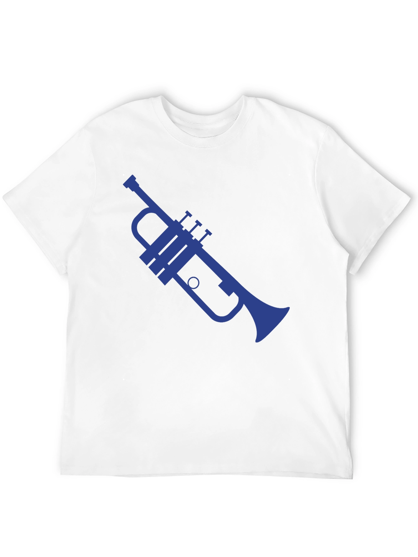 Blue Trumpet Graphic Black T-Shirt