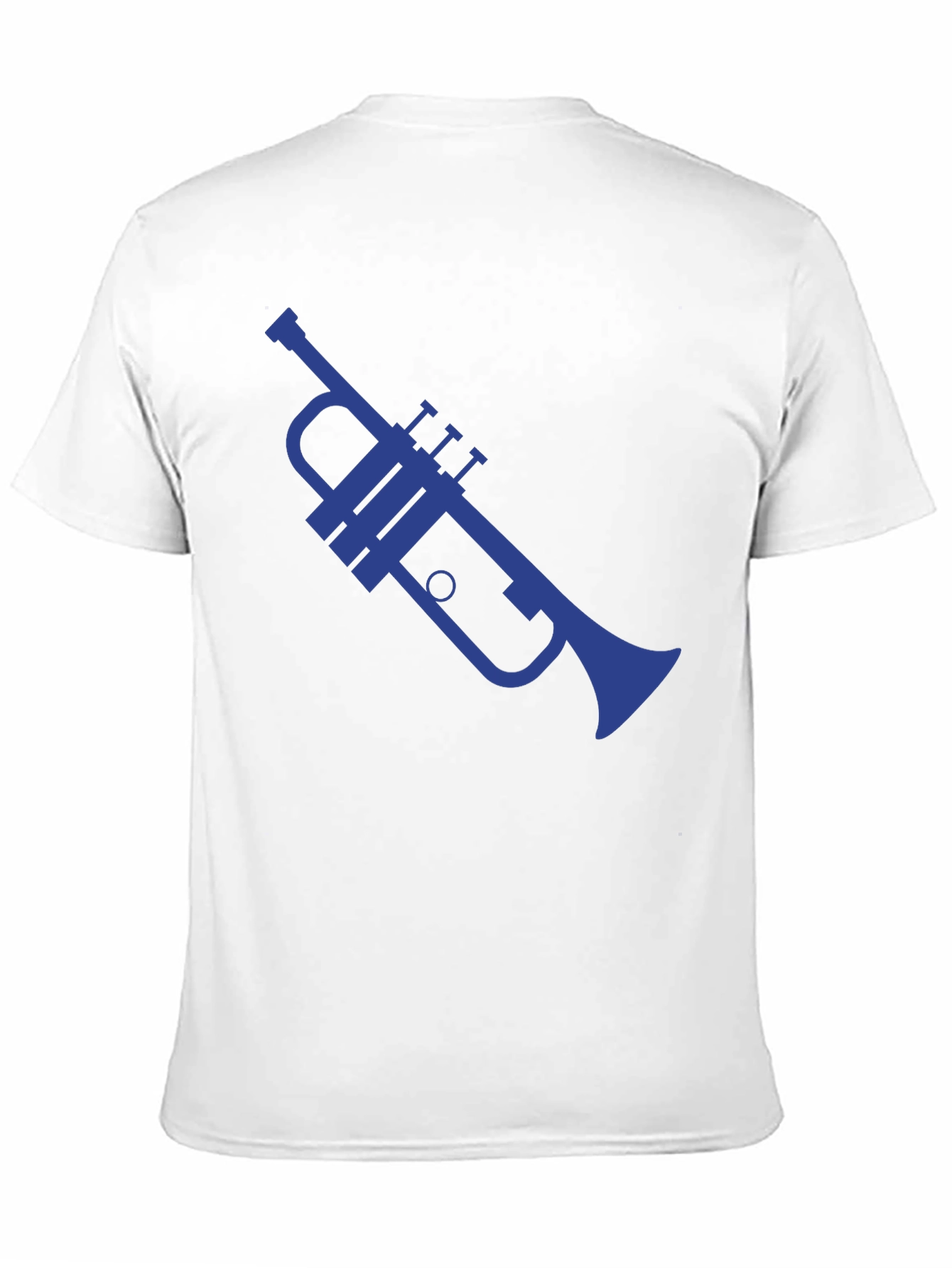 Blue Trumpet Graphic Black T-Shirt