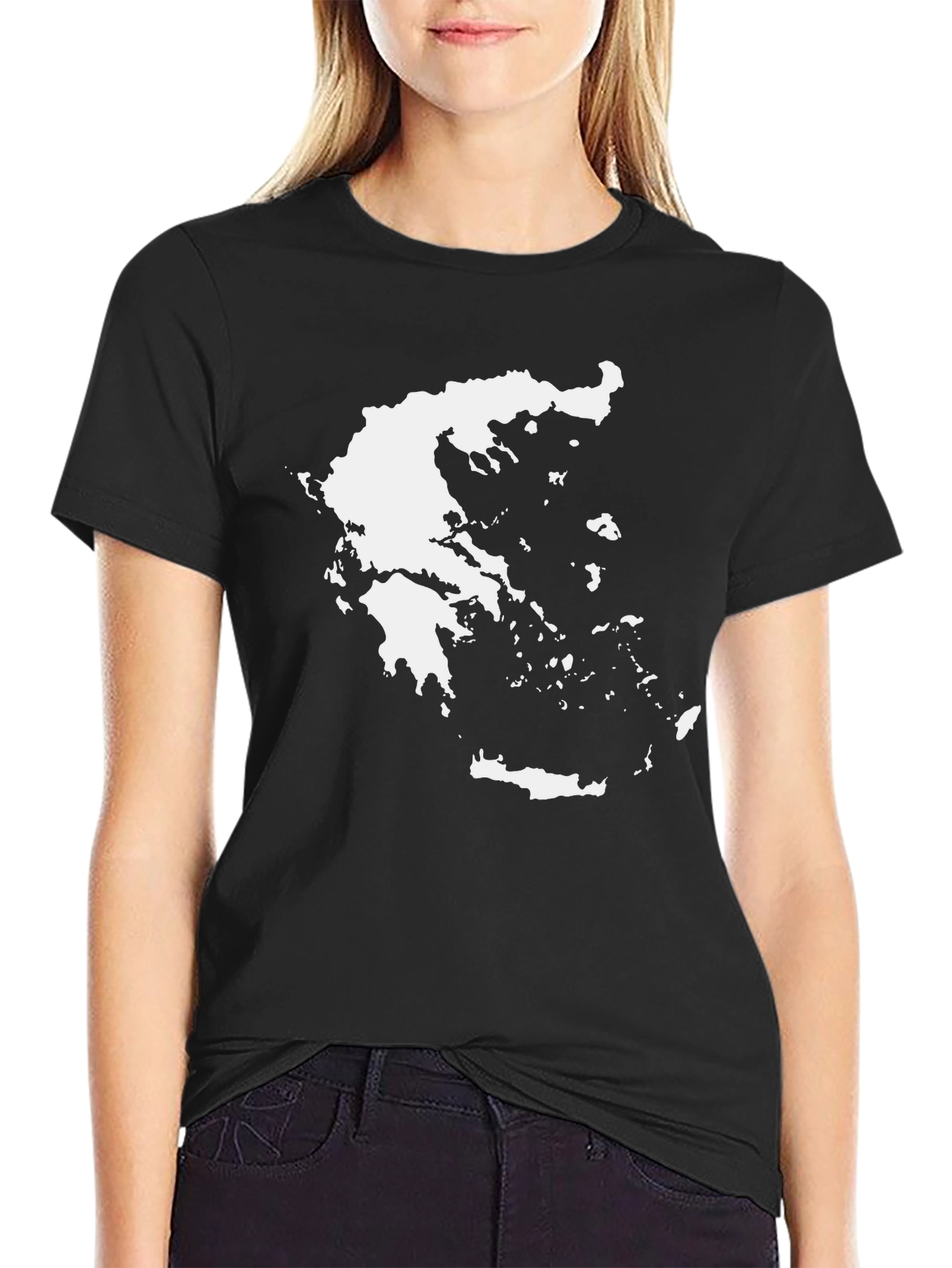 Greece Map T-Shirt - Stylish Black Tee