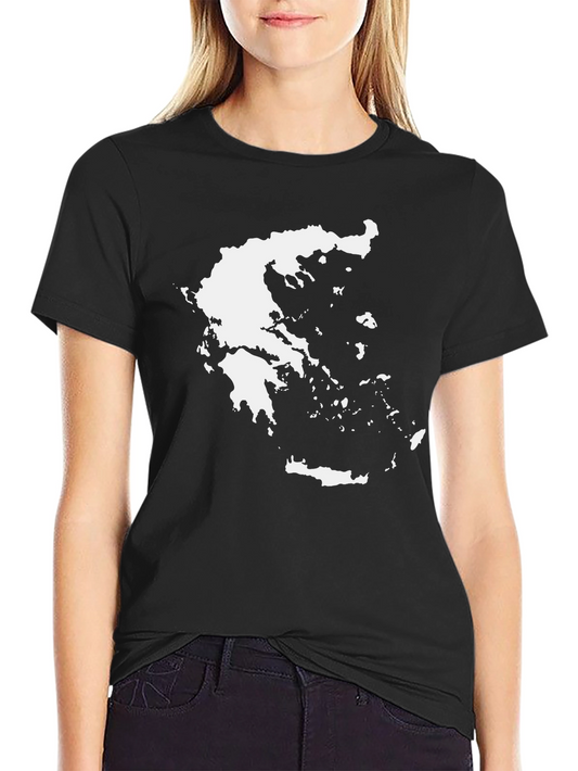 Greece Map T-Shirt - Stylish Black Tee