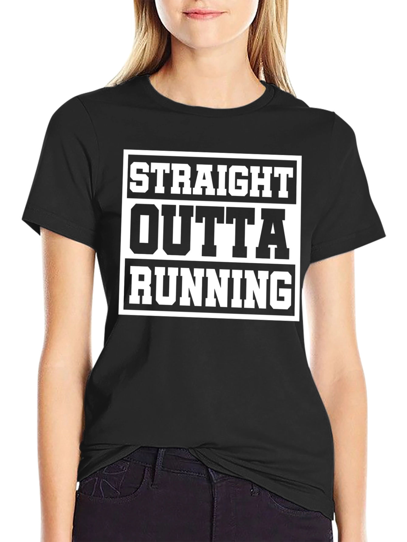 Straight Outta Running T-Shirt - Black