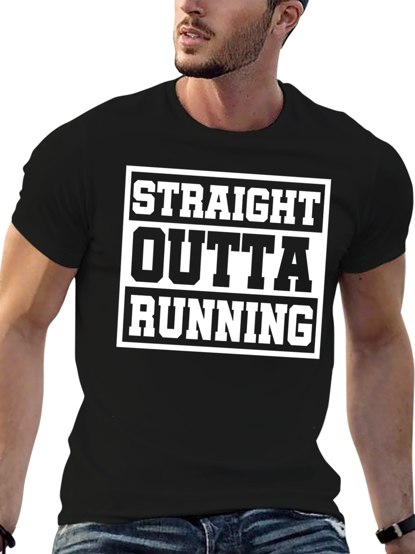 Straight Outta Running T-Shirt - Black