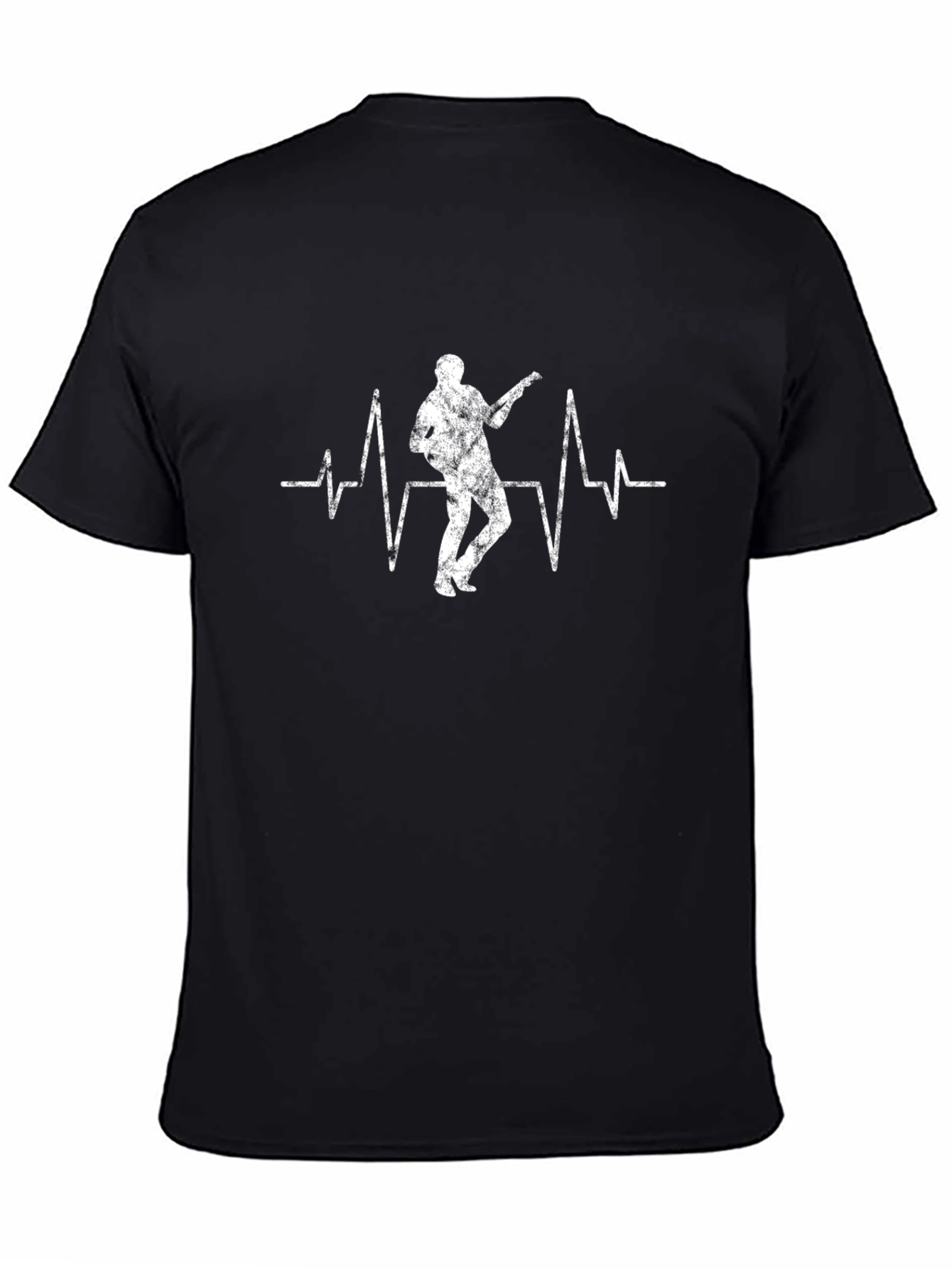 Guitar Player Heartbeat T-Shirt - Black
