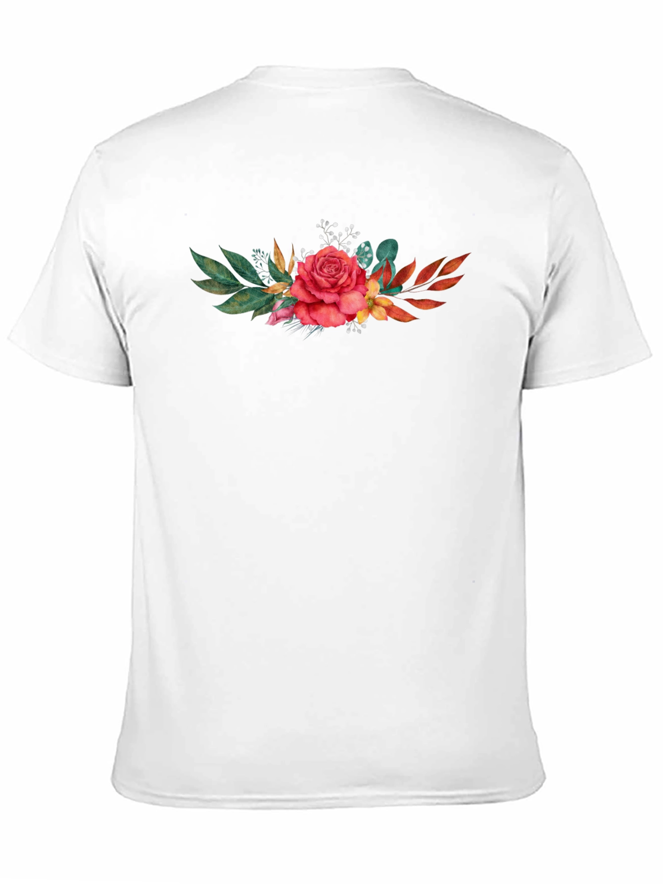 Floral Rose T-Shirt - Stylish Black Tee