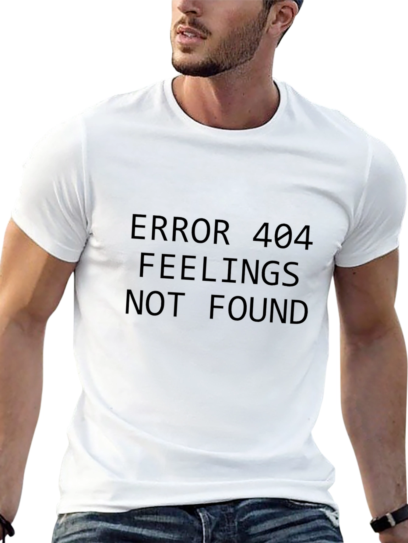 Error 404 Feelings Not Found Black T-Shirt