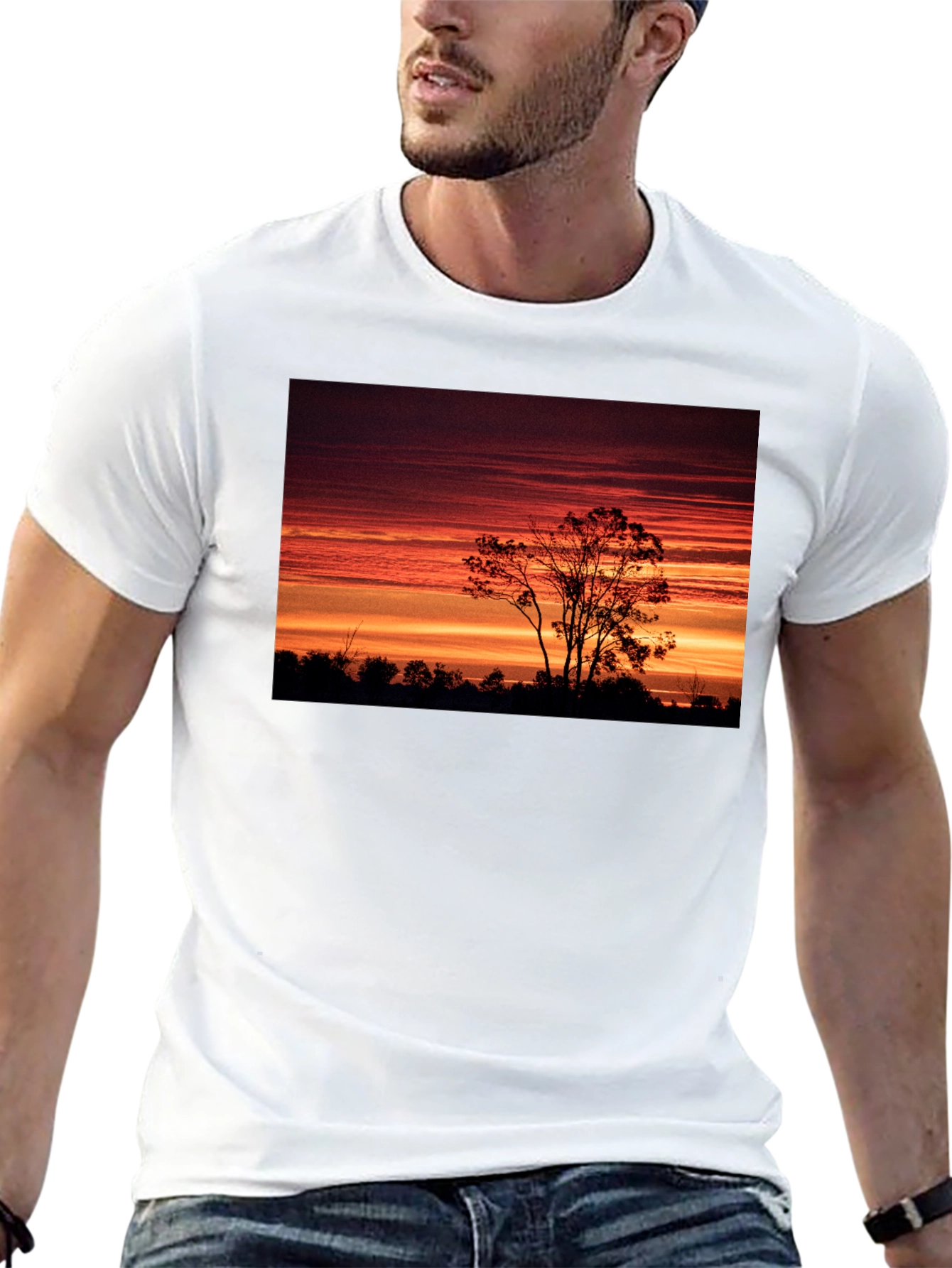 Sunset Silhouette T-Shirt - Nature Inspired Graphic Tee