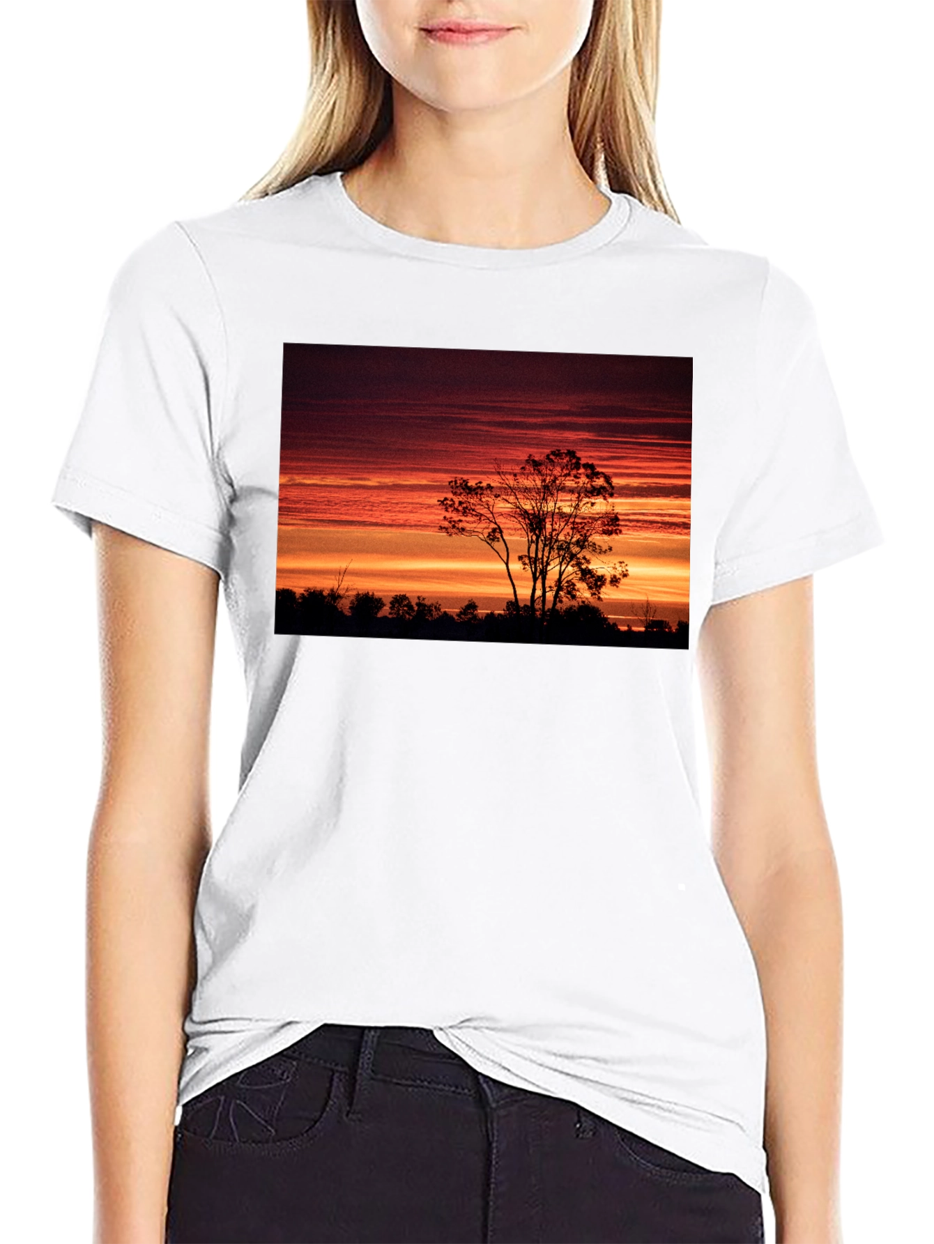 Sunset Silhouette T-Shirt - Nature Inspired Graphic Tee