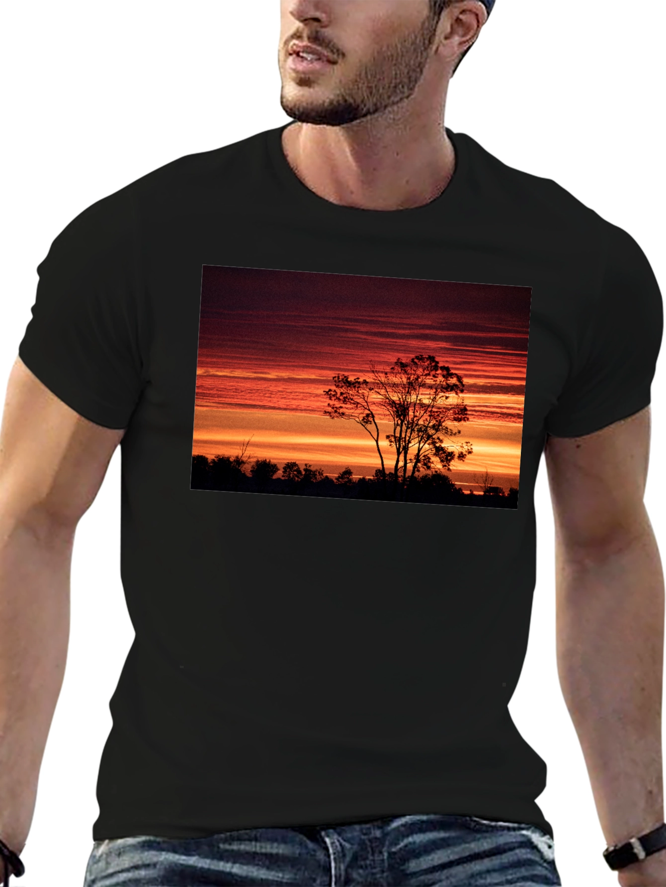 Sunset Silhouette T-Shirt - Nature Inspired Graphic Tee