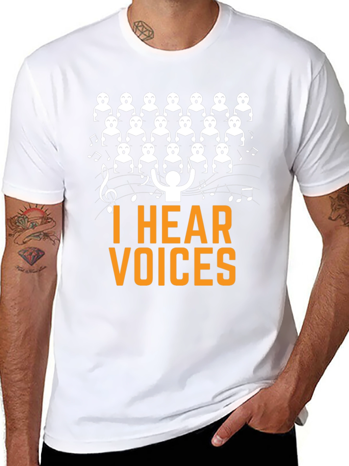 I Hear Voices Choir T-Shirt - Funny Music Tee