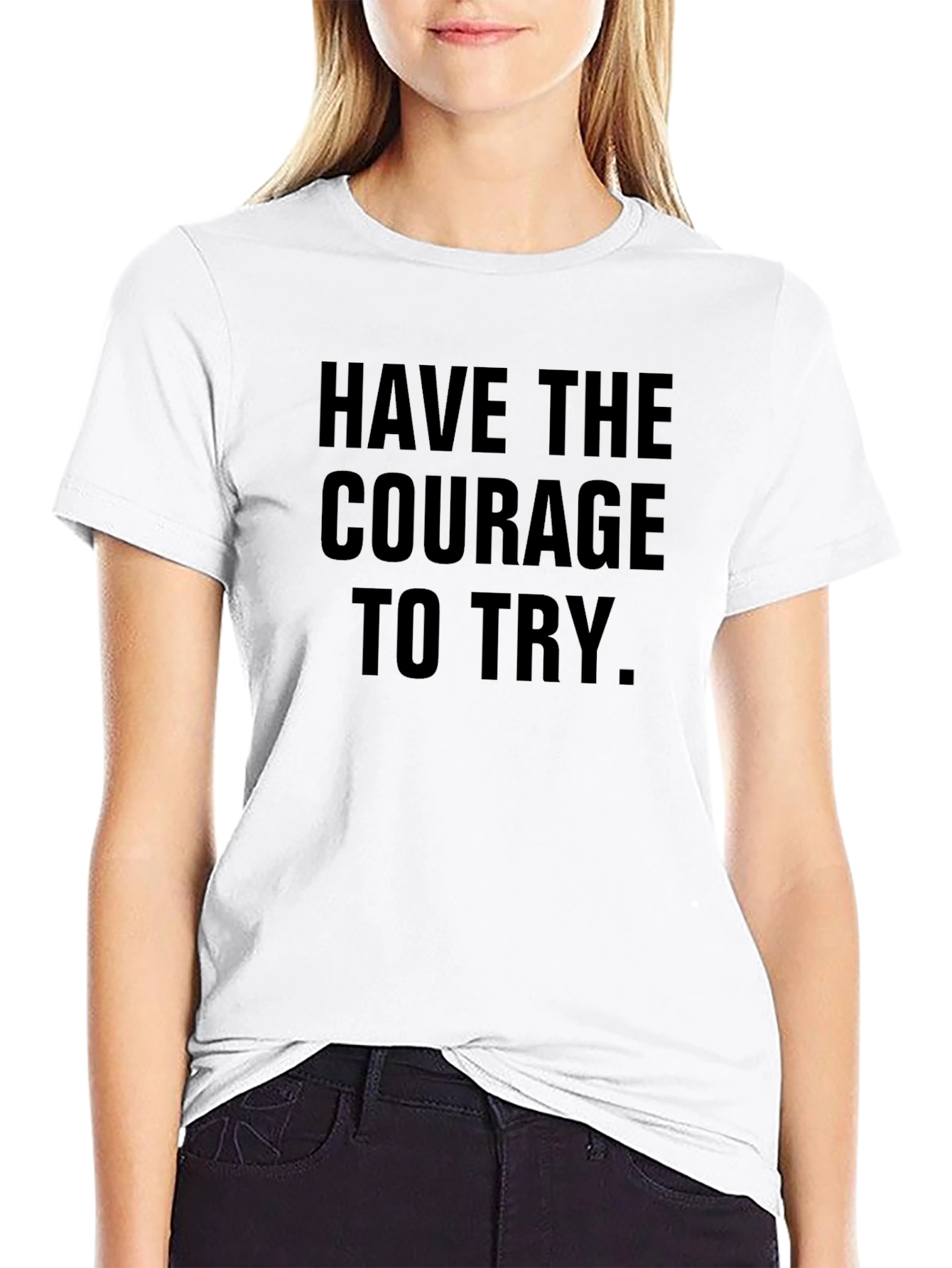 Courage to Try Black Graphic Tee