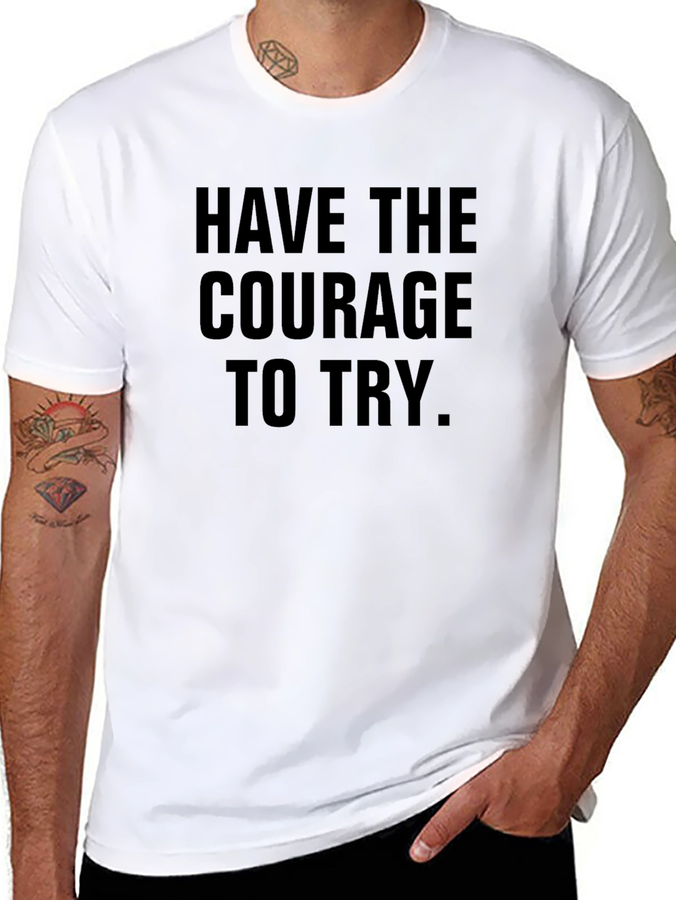Courage to Try Black Graphic Tee