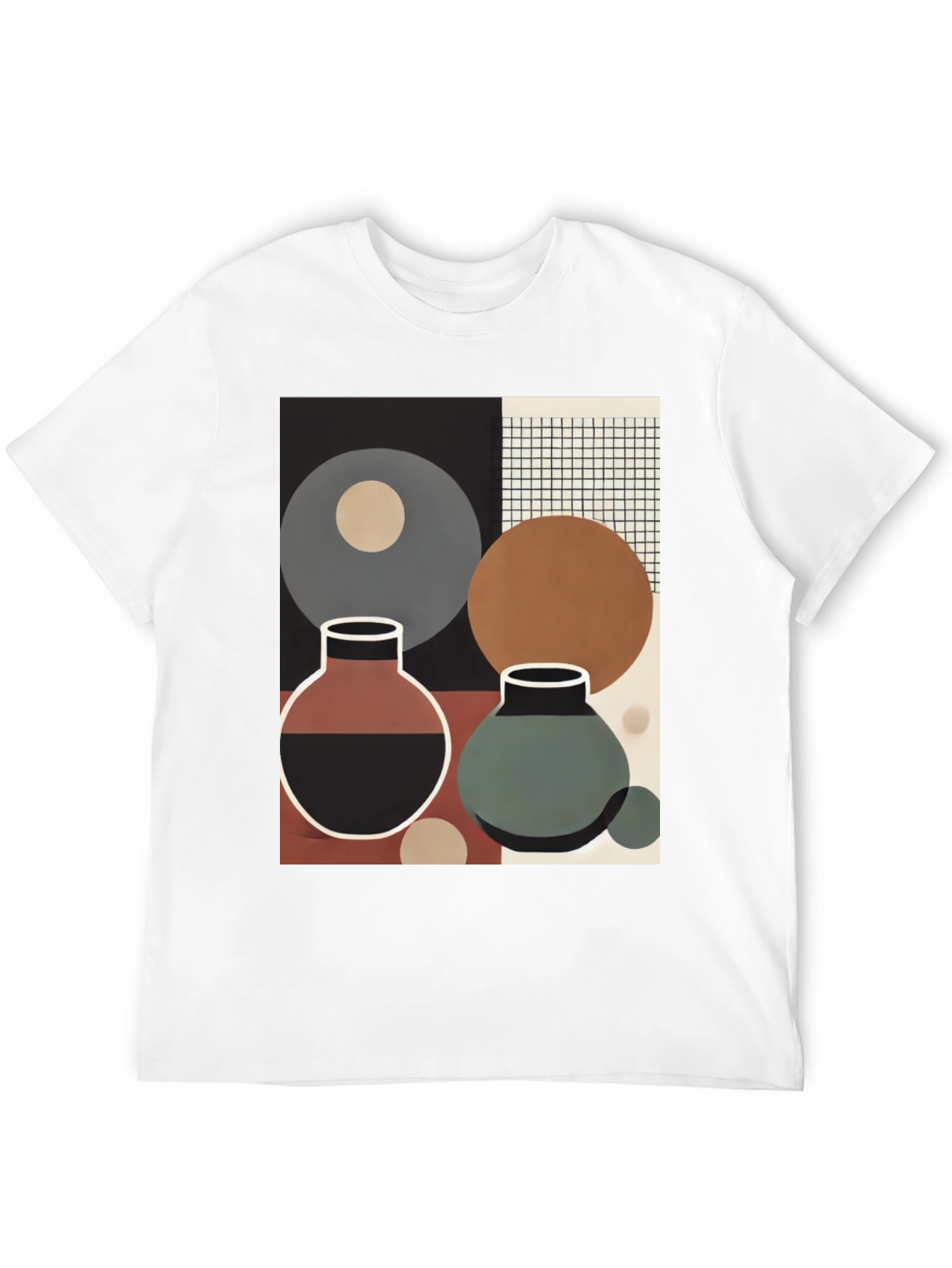 Abstract Geometric Vases T-Shirt - Modern Art Tee