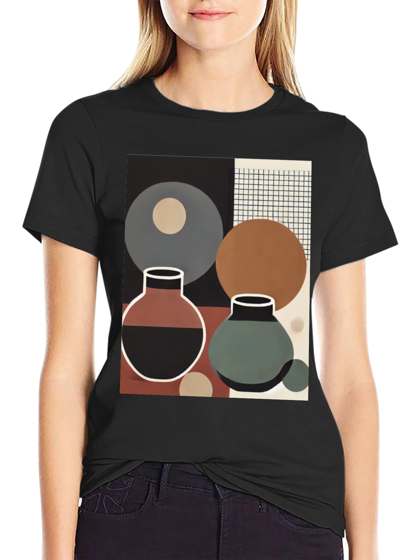 Abstract Geometric Vases T-Shirt - Modern Art Tee