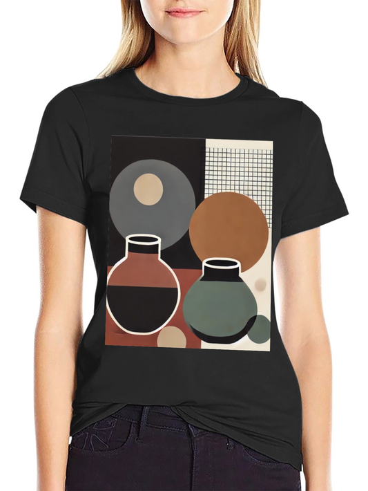Abstract Geometric Vases T-Shirt - Modern Art Tee