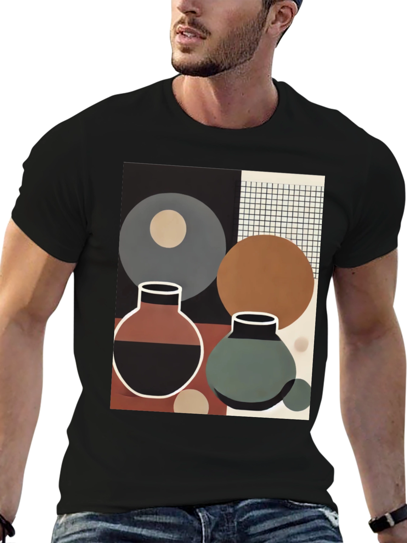 Abstract Geometric Vases T-Shirt - Modern Art Tee