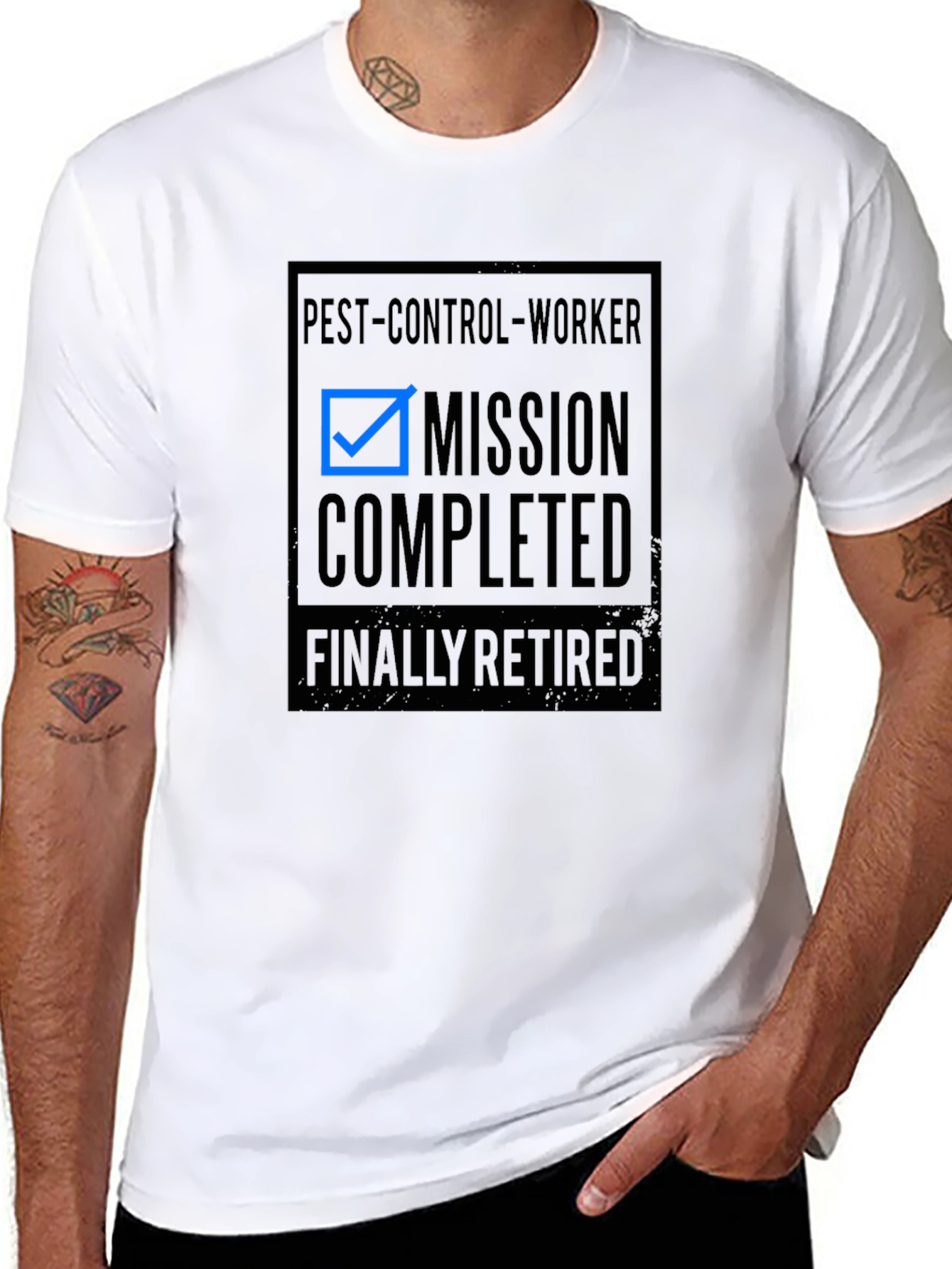 Pest Control Worker Mission Completed Retired T-Shirt