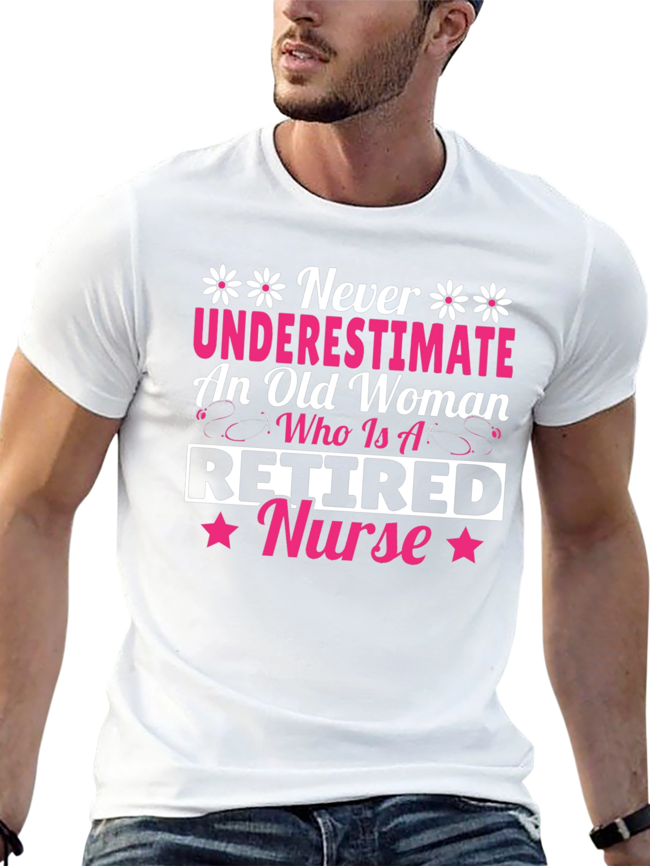 Retired Nurse T-Shirt - Never Underestimate Old Woman