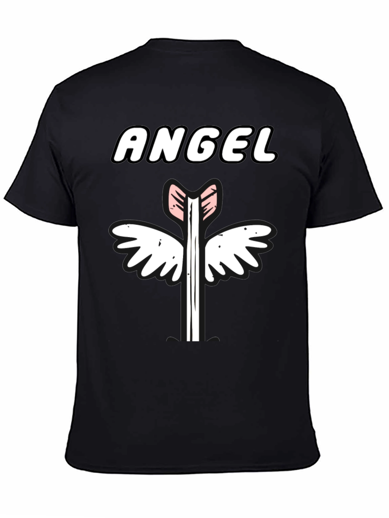 Angel Arrow Graphic Tee - Unisex Black Cotton T-Shirt