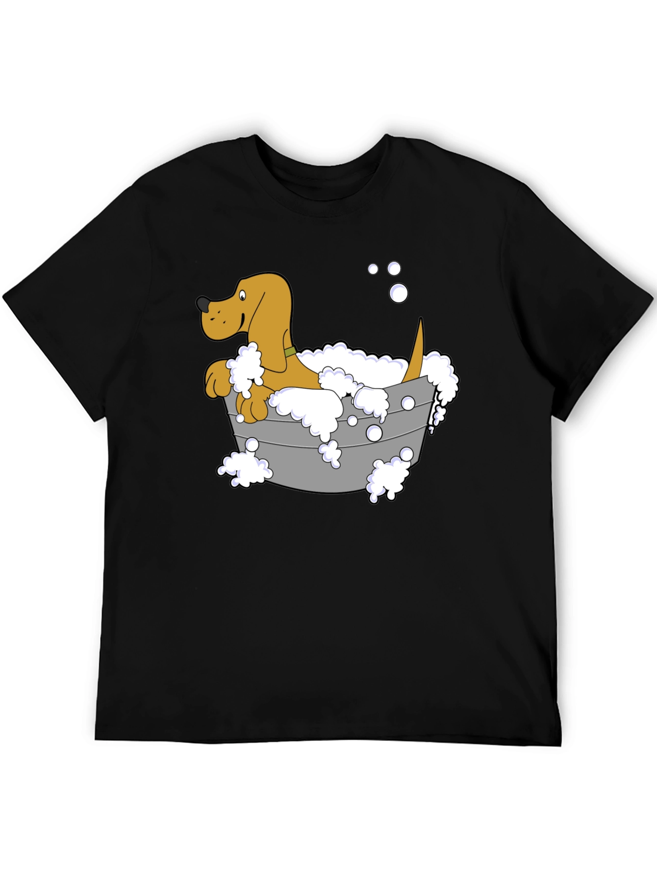 Dog in Tub T-Shirt - Cartoon Bath Time Fun