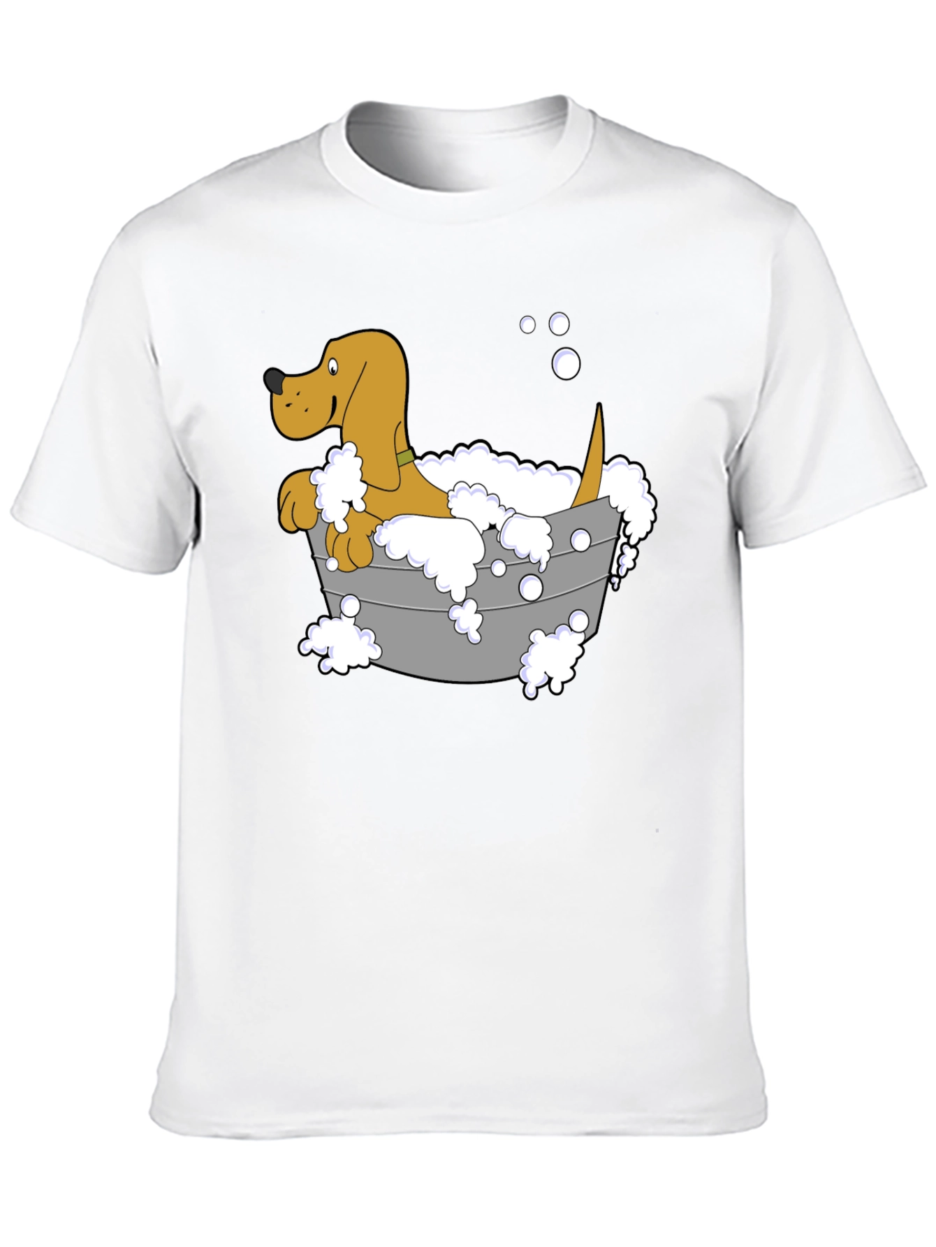 Dog in Tub T-Shirt - Cartoon Bath Time Fun