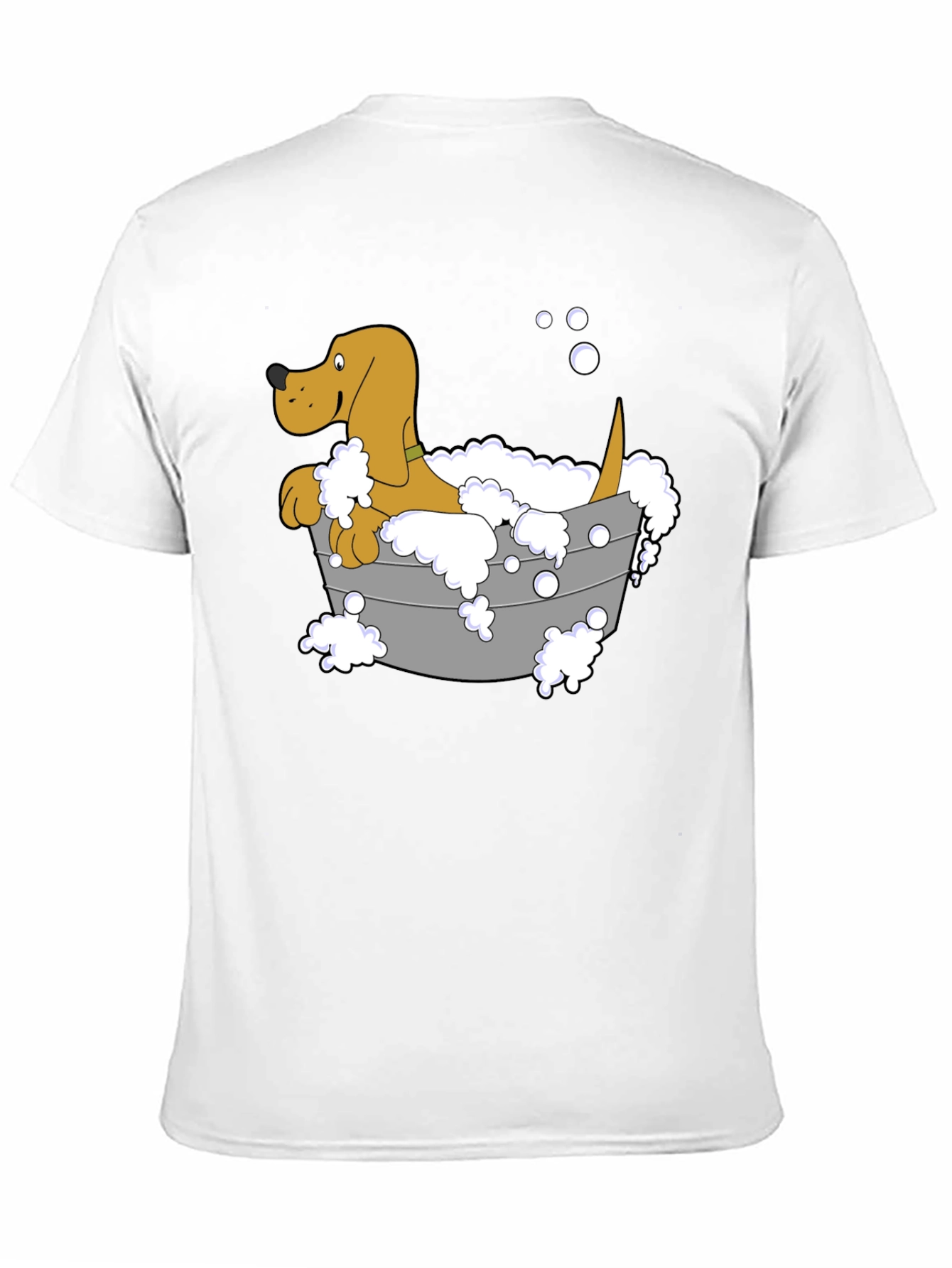 Dog in Tub T-Shirt - Cartoon Bath Time Fun